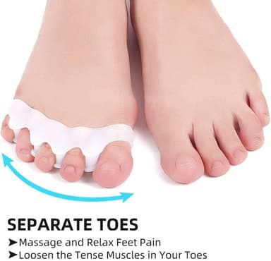 Tåavskiljare för Hallux valgus 1 par Vit