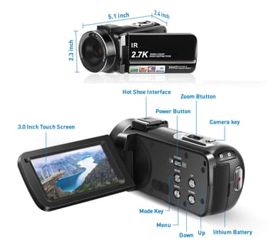 Videokamera 2,7K/36MP/16x zoom/IR night vision