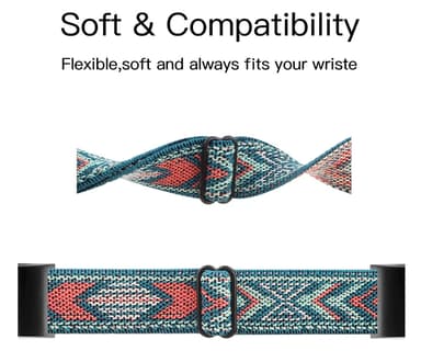 Fitbit Charge 5 armband med flätad mönster Blå/Orange