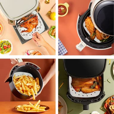 Air Fryer för engångsbruk, pappersliner non-stick 200-pack Vit 20.5 cm