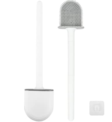 Toalettborste med hållare TPU - WC-borstset Vit
