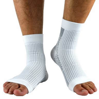 1 par korta kompressionsstrumpor med öppen tå Vit L/XL