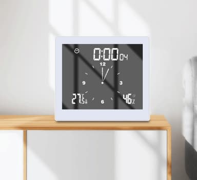 Multifunktionell digital väggklocka för badrum Vit