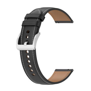 Klockarmband Äkta läder Svart 20 mm