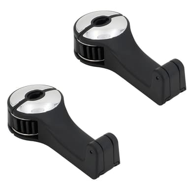 Multifunktionell krok/hållare för bilnackstöd 2-pack Silver