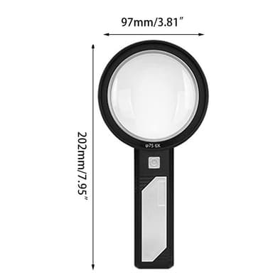 Förstoringsglas 6X/9X/15X med LED-lampa Svart
