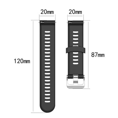 Klockarmband för Garmin Forerunner 245 Silikon Svart 20 mm