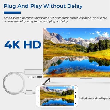 USB-C till HDMI kabel 4K  (2 meter) Vit