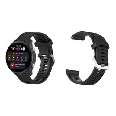 Klockarmband för Garmin Forerunner 245 Silikon Svart 20 mm