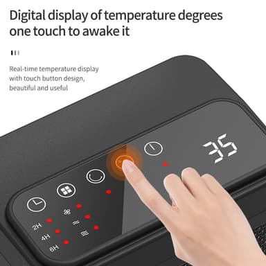 Digital värmefläkt justerbar med fjärrkontroll Svart