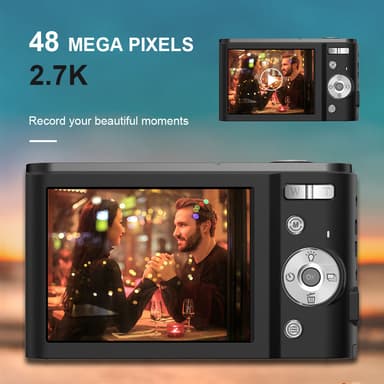 Digitalkamera 2.7K 48MP 1080P, 16x zoom, anti-shake, face recognition