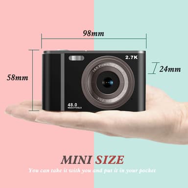 Digitalkamera 2.7K 48MP 1080P, 16x zoom, anti-shake, face recognition