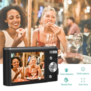 Digitalkamera 2.7K 48MP 1080P, 16x zoom, anti-shake, face recognition