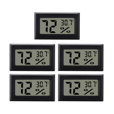 Mini digital hygrometer / termometer 5-pack Svart