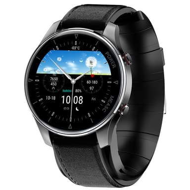 Smartwatch med blodsyre- och blodtrycksmätare Svart