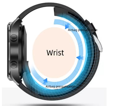 Smartwatch med blodsyre- och blodtrycksmätare Svart