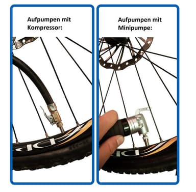 Cykelventiladapter för luftpump / Sats med 15 delar