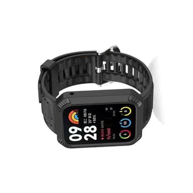 Klockarmband med skyddsram för Xiaomi Band 8 Pro Svart