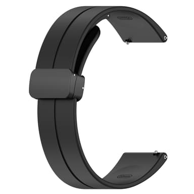 Klockarmband magnetiskt spänne silikon Svart 20 mm