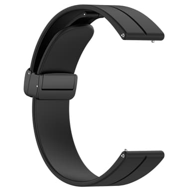 Klockarmband magnetiskt spänne silikon Svart 20 mm