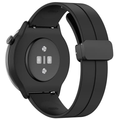 Klockarmband magnetiskt spänne silikon Svart 20 mm
