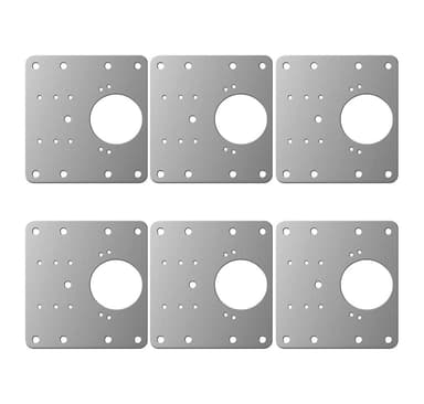 Reparationsplatta för gångjärn möbler 9x9 cm rostfritt stål 6-pack