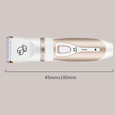 Trådlös tyst hundtrimmer med tillbehör Guld/Vit