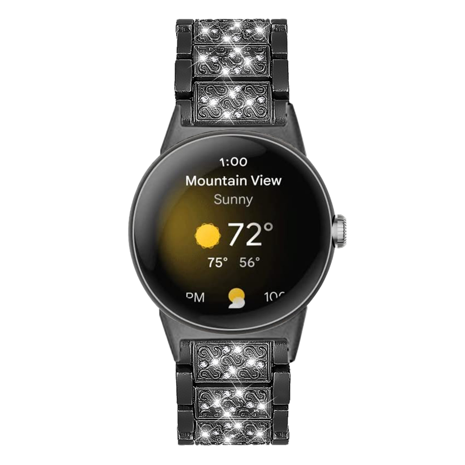 Watch Band Bling Crystal Diamonds Bands för Google Pixel Watch Svart