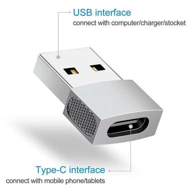 USB-C till USB-adapter Svart
