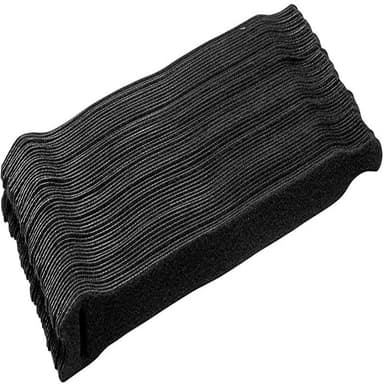 Kabelband med kardborre 100-pack Svart