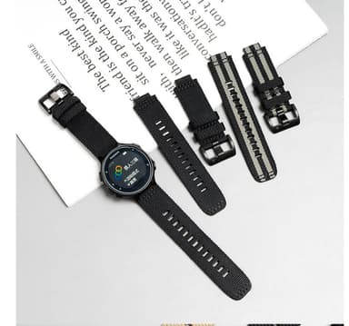 Nylon klockarmband med spänne för Garmin Svart