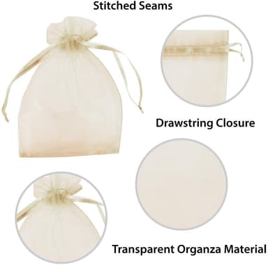 Organzapåsar 7x9 cm 50-pack Champagne