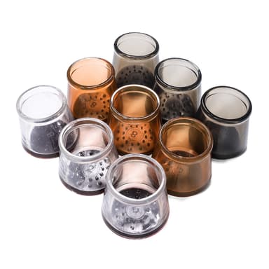 Möbeltassar / skydd för möbelben 16-pack Transparent+Brun S