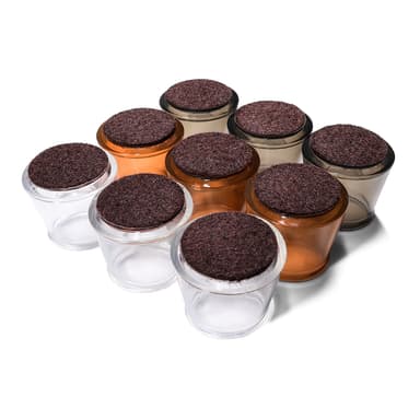 Möbeltassar / skydd för möbelben 16-pack Transparent+Brun S
