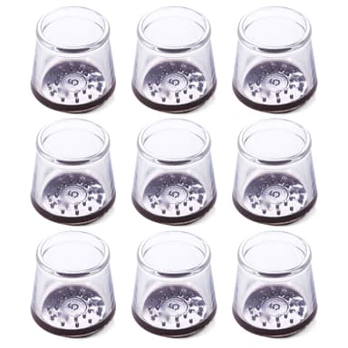 Möbeltassar / skydd för möbelben 16-pack Transparent+Brun S