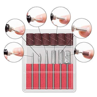 Elektrisk nagelfil med 6 bitsar Svart