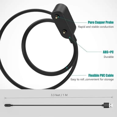 Huawei Watch Fit / Honor / Band / 4X Laddare ABS USB Svart