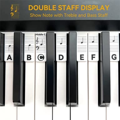 Avtagbara piano och keyboard etiketter 88 tangenter Vit