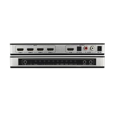 4x1 HDMI Switch och ljuddelare UHD 4K 3D HDMI 2.0 ARC Toslink+RCA