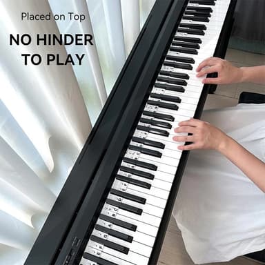Avtagbara piano och keyboard etiketter 88 tangenter Vit