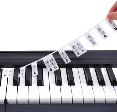 Avtagbara piano och keyboard etiketter 88 tangenter Vit
