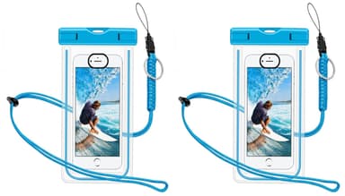 Vattentät mobilväska för smartphone - universal - blå 2-pack