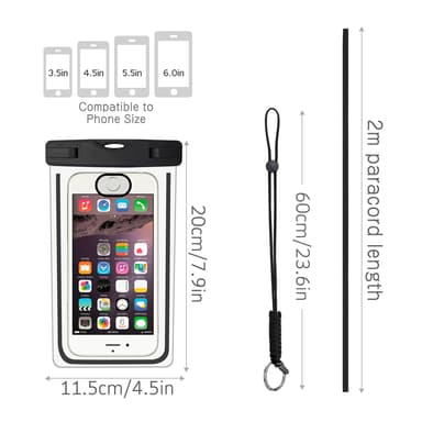 Vattentät mobilväska för smartphone - universal - blå 2-pack