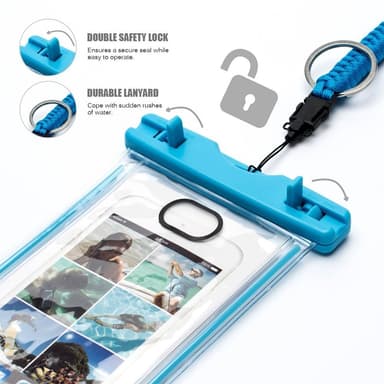 Vattentät mobilväska för smartphone - universal - blå 2-pack