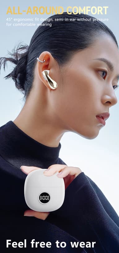 Trådlösa in-ear hörlurar med Bluetooth 5.3, brusreducering och laddfod