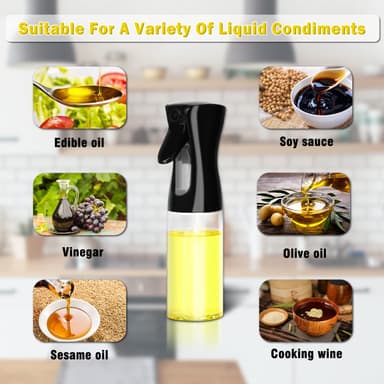 Glas sprayflaska för olja 200 ml Svart