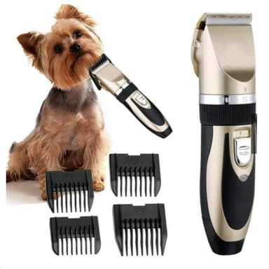 Tystgående Pälstrimmer för Hund/hundtrimmer med tillbehör Guld/Svart