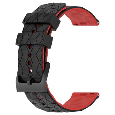 Unikt fotbollsmönster i silikon armband som passar för 20 mm Röd