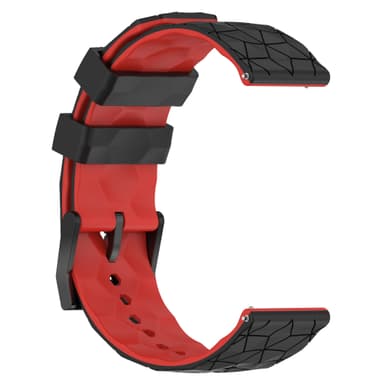Unikt fotbollsmönster i silikon armband som passar för 20 mm Röd