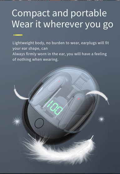 Trådlösa in-ear-hörlurar Bluetooth 5.3 Touch TWS Pro-One Svart